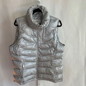 Calvin Klein Women's Metallic Silver Puffer Vest